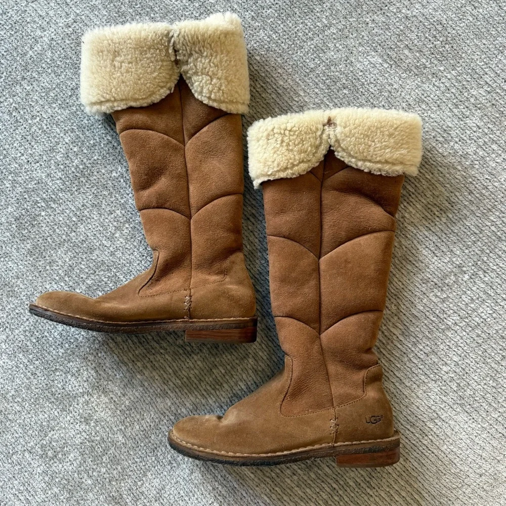 UGG Shearling-Lined Tall Suede Boots‎ – Women’s 6.5